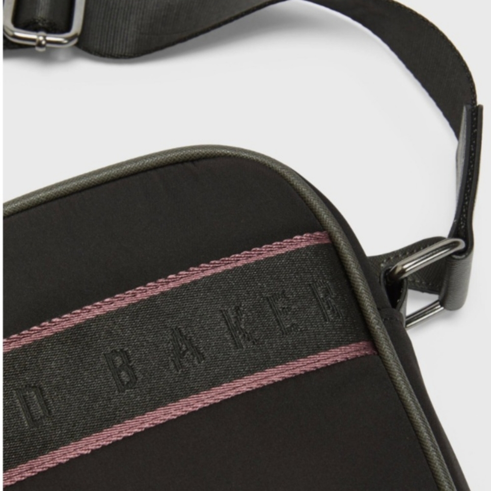 TED BAKER LONDON FITNESS SATIN NYLON FLIGHT CROSSBODY BAG NWT - Picture 3 of 8